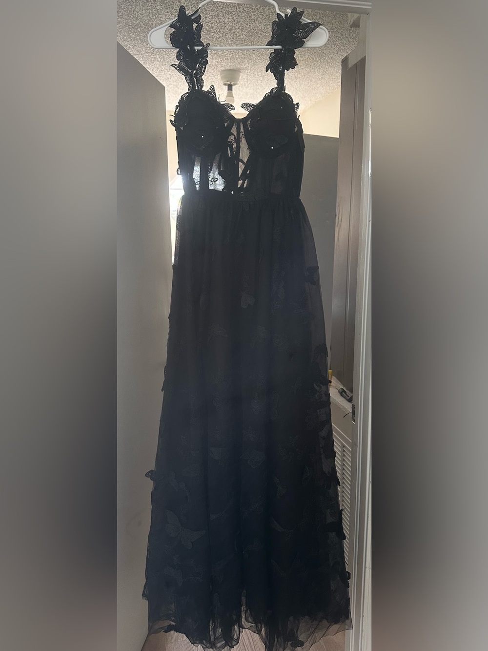 Women's Black butterfly gown